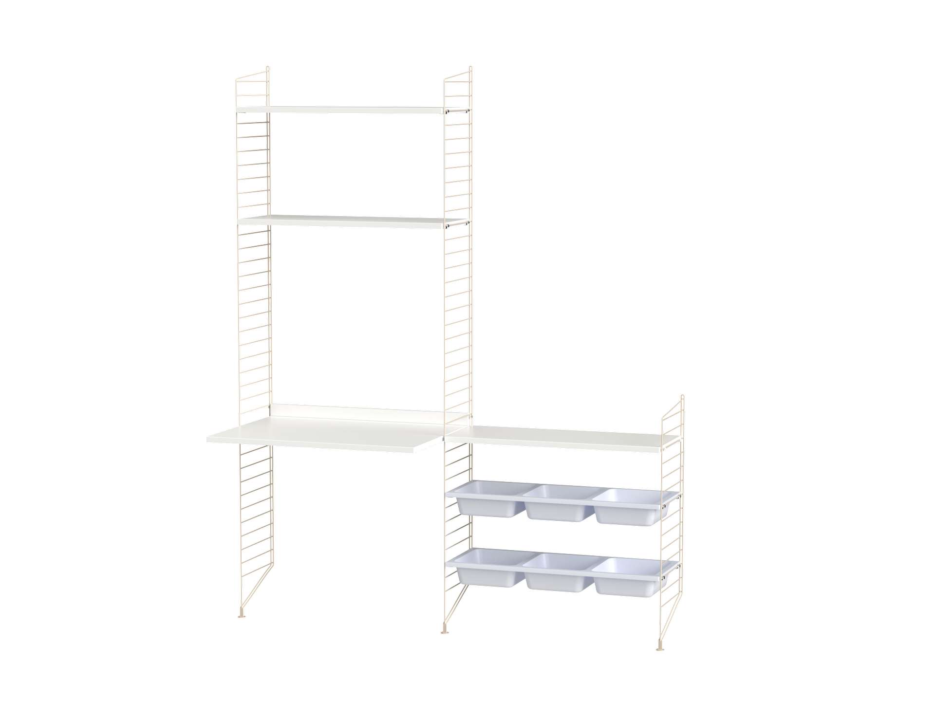 Höhenverstellbarer Kinderschreibtisch mit Aufbewahrung Beige Weiß Höhenverstellbarer Kinderschreibtisch mit Aufbewahrung Beige Weiß