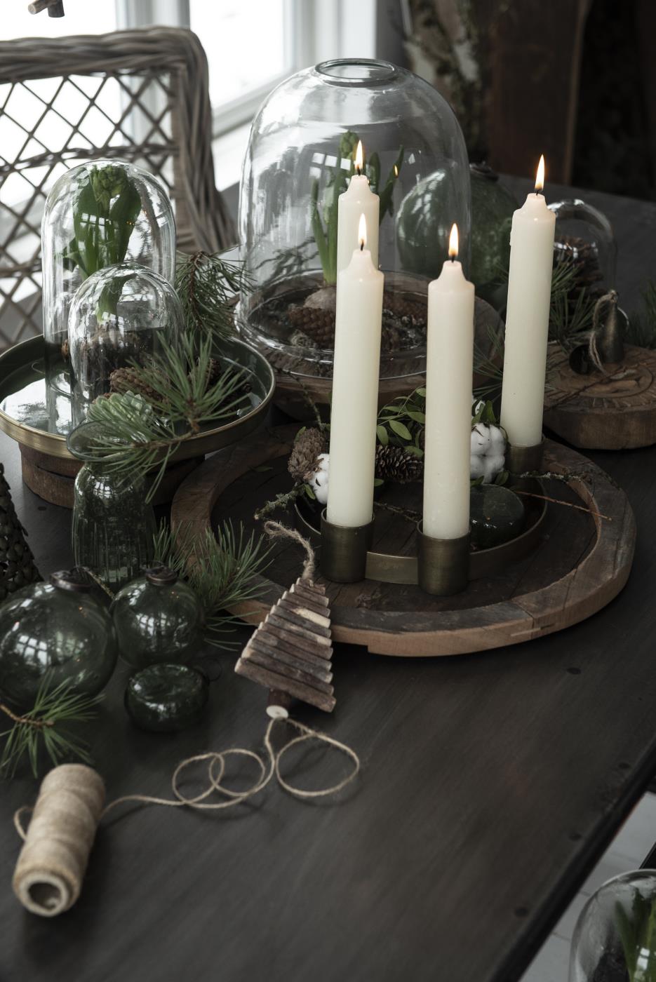 Adventkerzenhalter für 4 Kerzen Ø:3,8 verschiebbare Halter