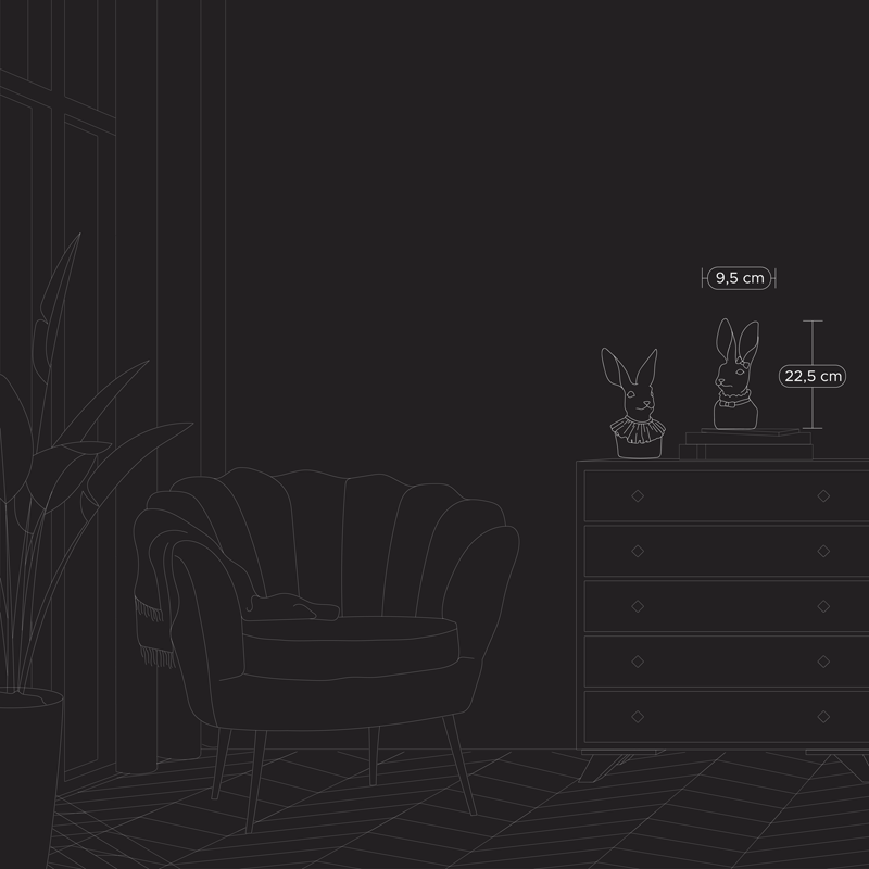 Hasenbüste Osterdeko türkis/creme/gold – Dekofigur Heidilein