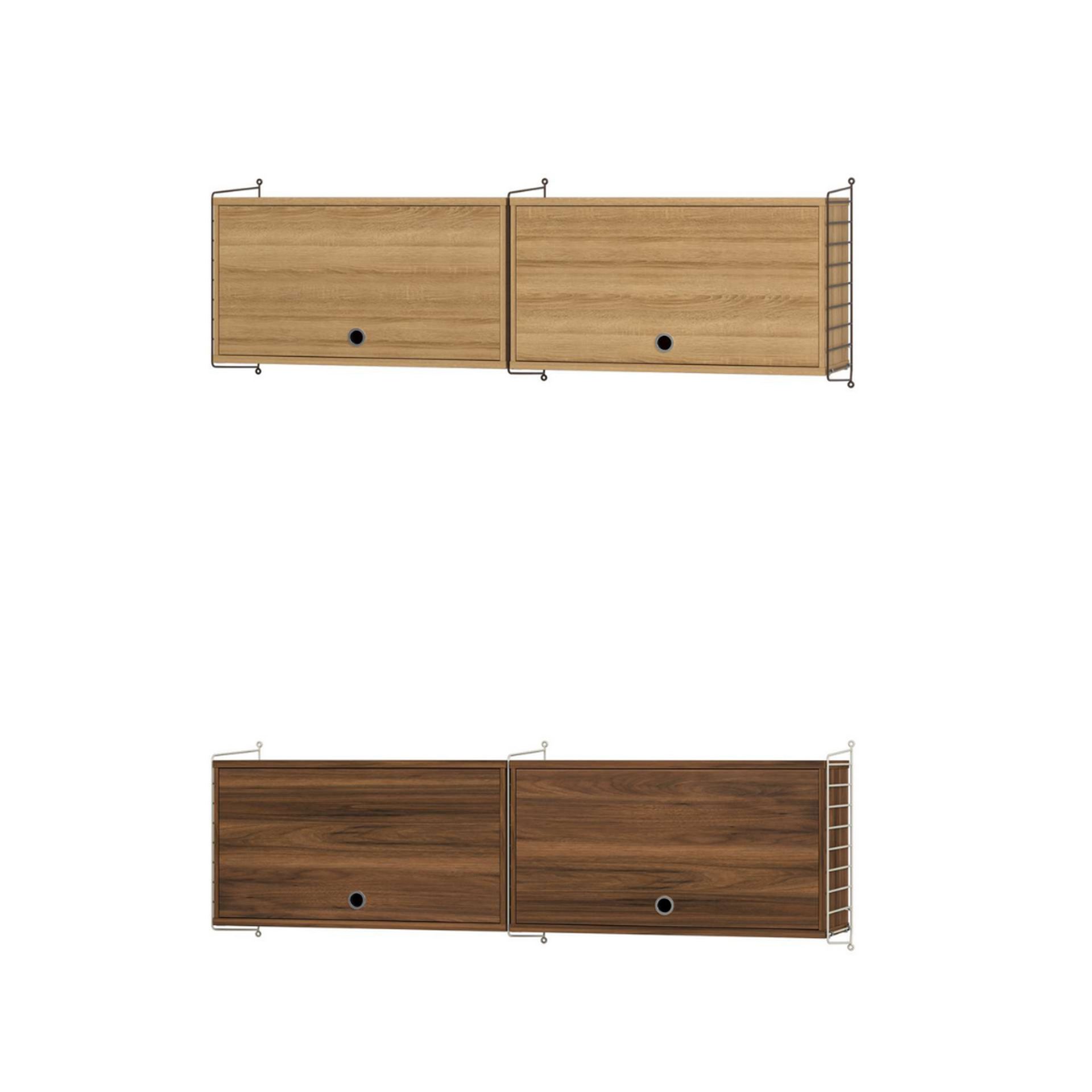 Design Oberschrank Holz Schwarz Esche