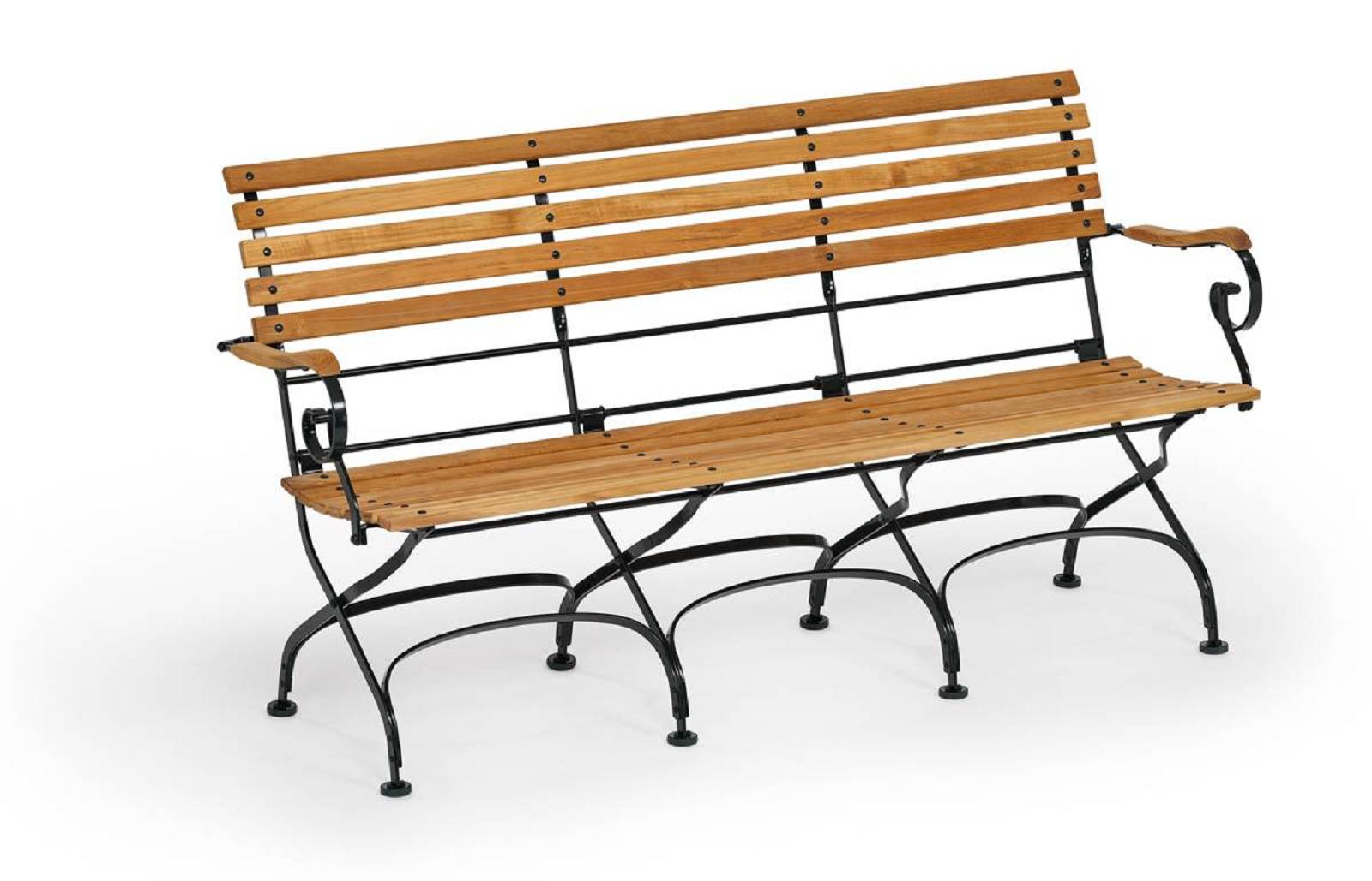 Klappbare 3-Sitzer Bank Classic mit Armlehnen