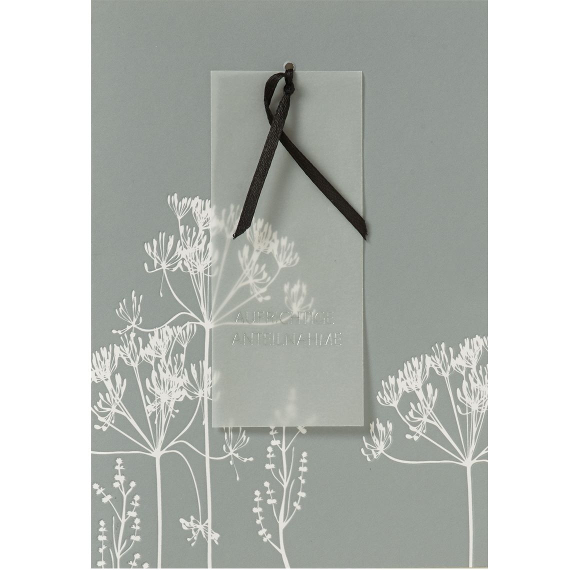 Trauerkarte Aufrichtige Anteilnahme – Letterpress Karte mit Umschlag