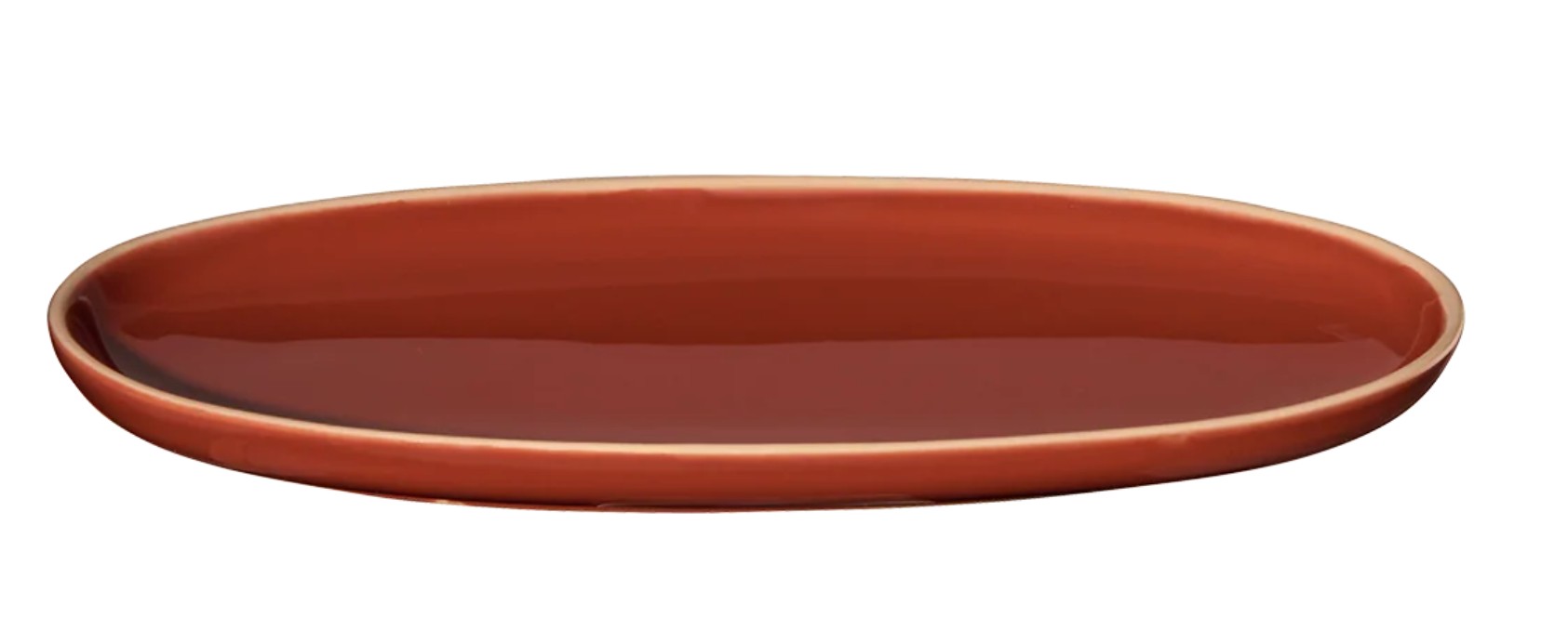 Aperitifteller oval in lobster - Edler Servierteller im warmen Rotton