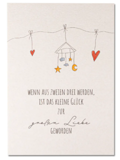 Grußkarte - Wenn aus zweien drei werden