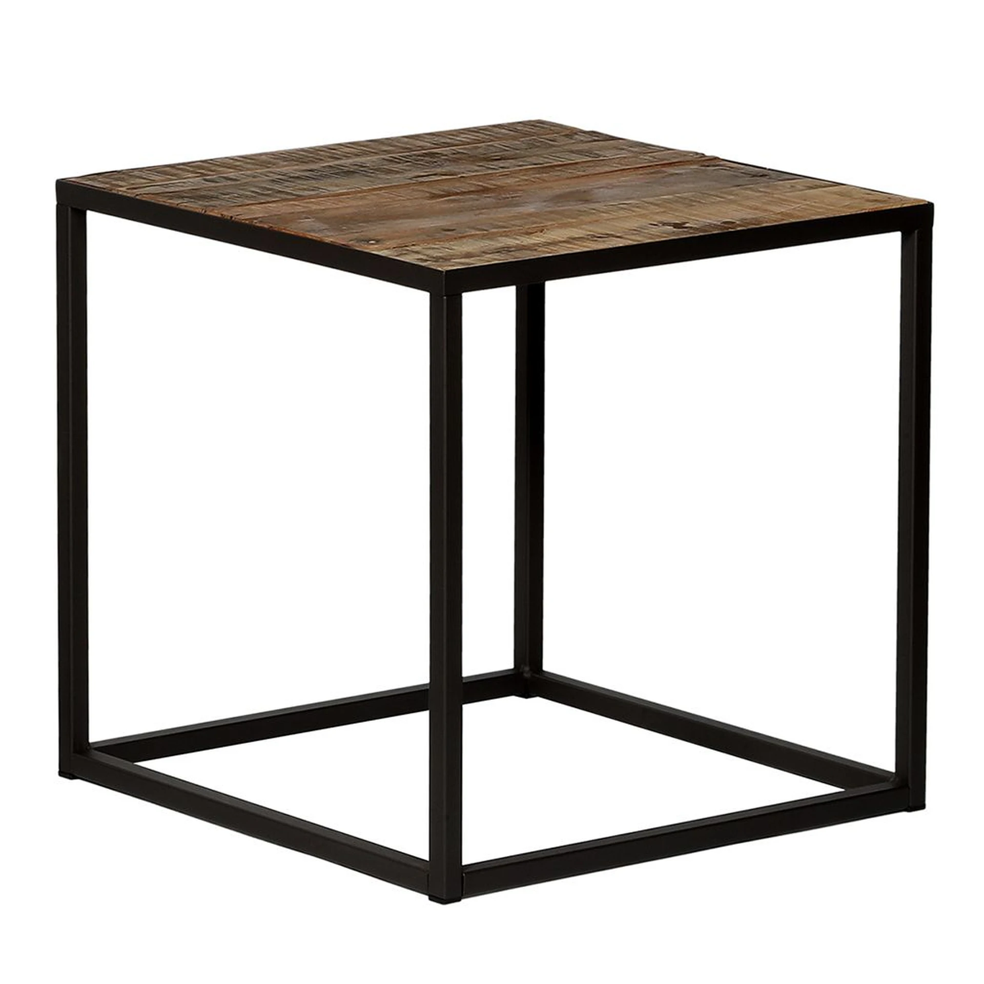 Eckiger Beistelltisch aus Holz und Metall DONATELLO Höhe 45 cm 40 x 40 cm