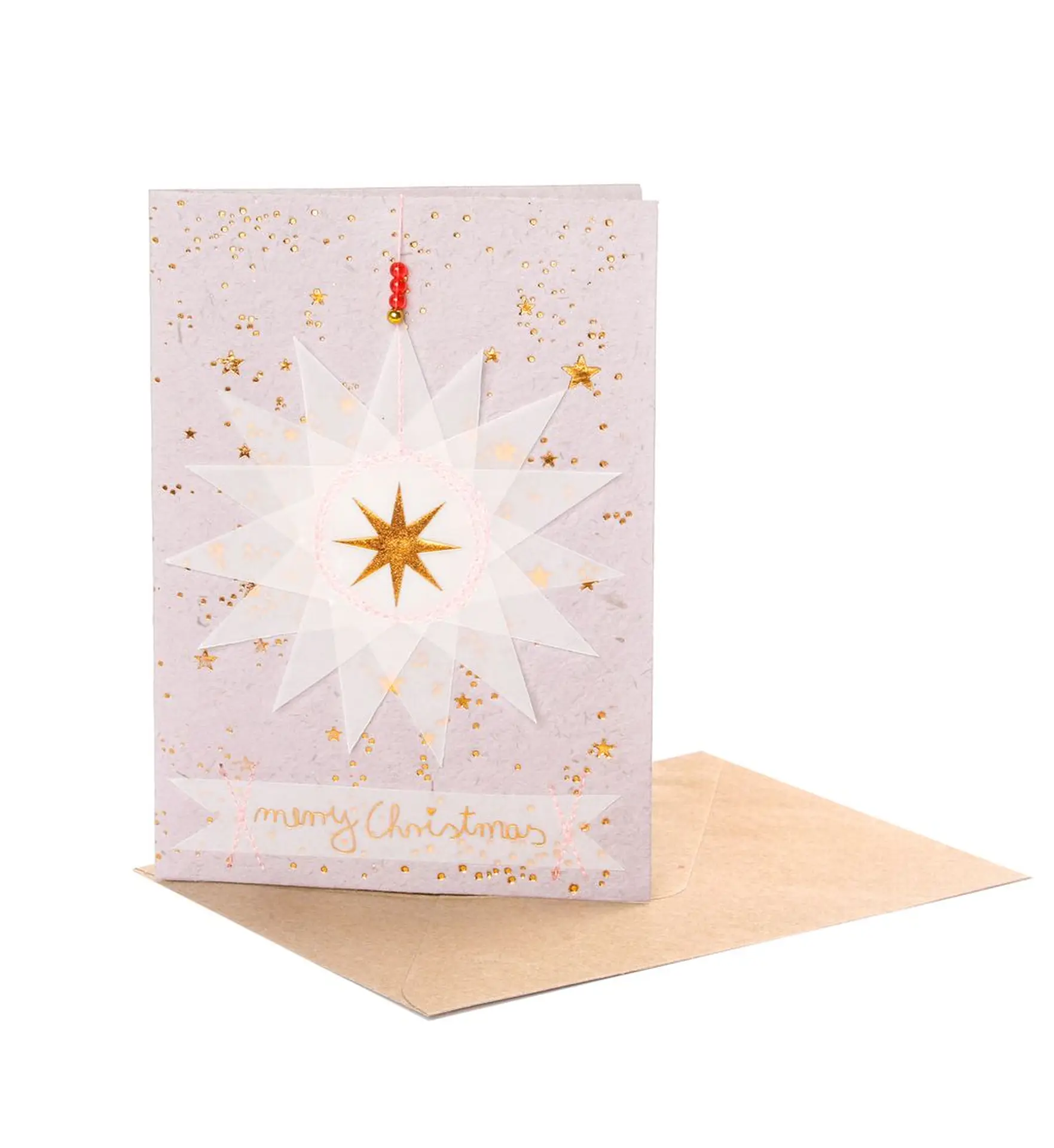 Transparent Sternenkarte "Merry Christmas"