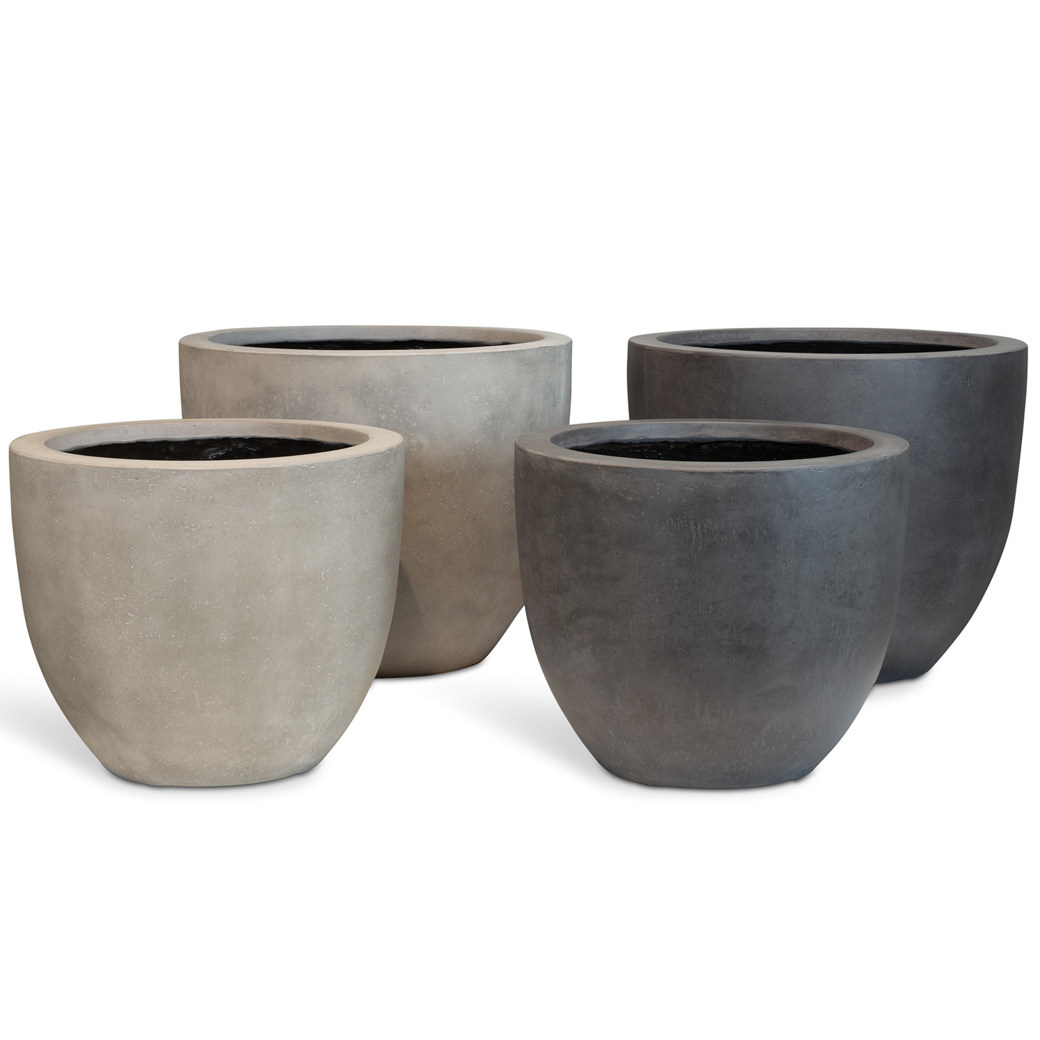 Roccastone mattes Bodengefäß Classic aus Beton Ø 45 cm, Höhe 38 cm natur beton