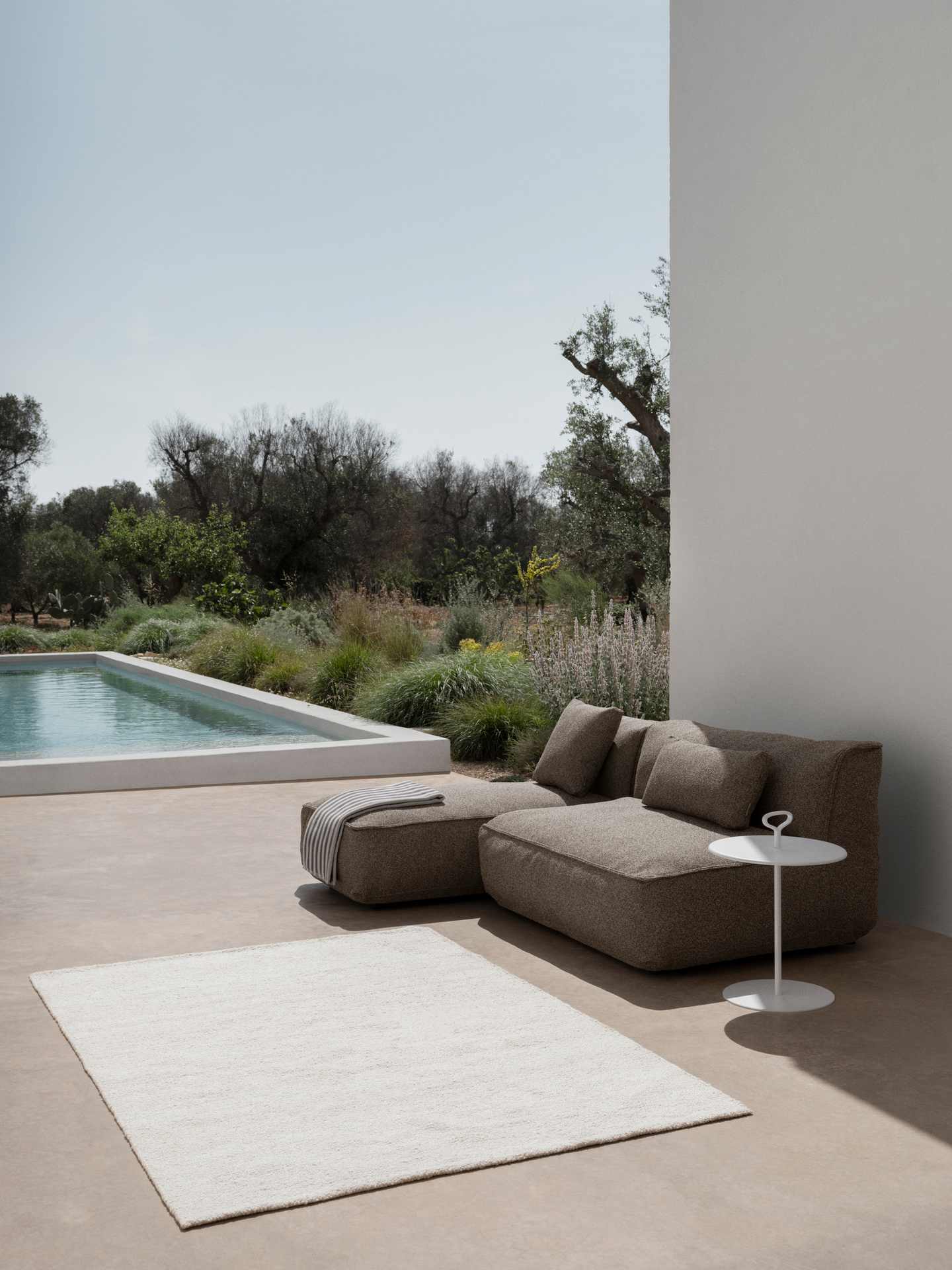 GROW Outdoor Lounge Chaiselongue Modul Earth Bouclé