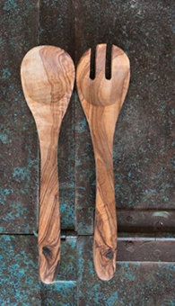 hochwertiges Salatbesteck aus Olivenholz der Marke Grün und Form