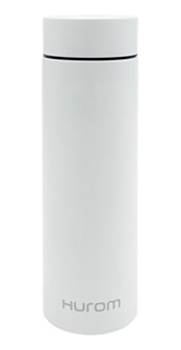 Weißer Thermobecher aus Edelstahl - leicht zu transportieren