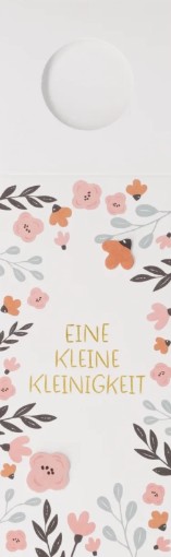 Flaschengruß „Eine kleine Kleinigkeit“ – Flaschenanhänger mit floralem Motiv