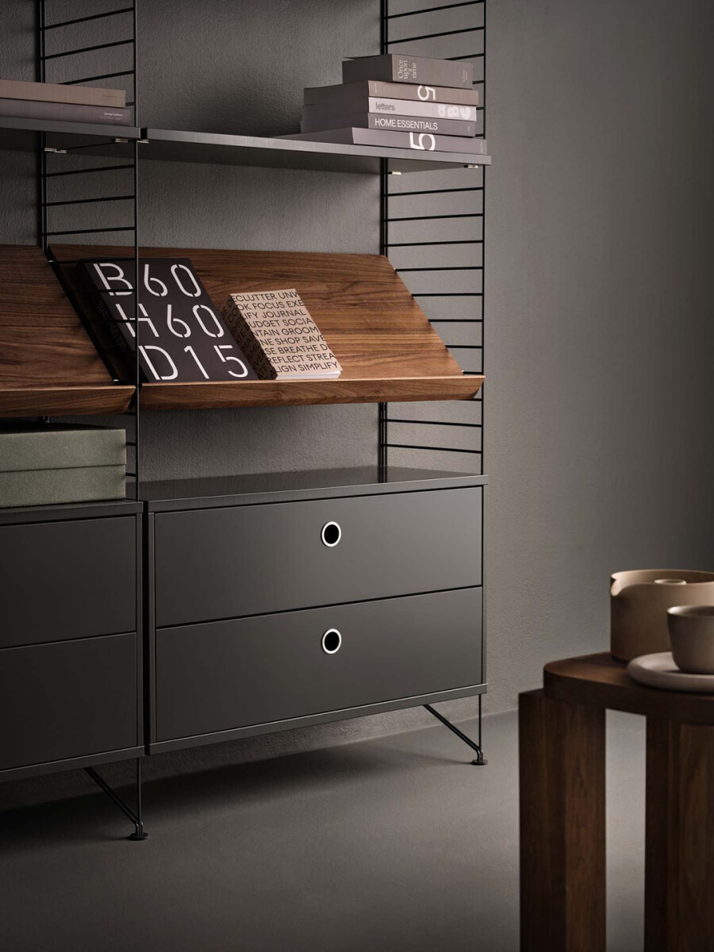 String System Zeitschriftenablage Holz