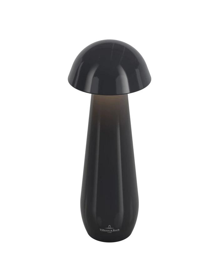 MODENA Akku-Tischleute - Pilzlampe 21 cm schwarz ceramic