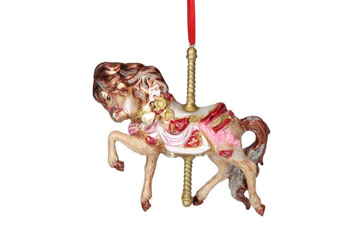 Weihnachtsanhänger Karussellpferd Rosa – Nostalgischer Christbaumschmuck Weihnachtsanhänger Karussellpferd Rosa – Nostalgischer Christbaumschmuck