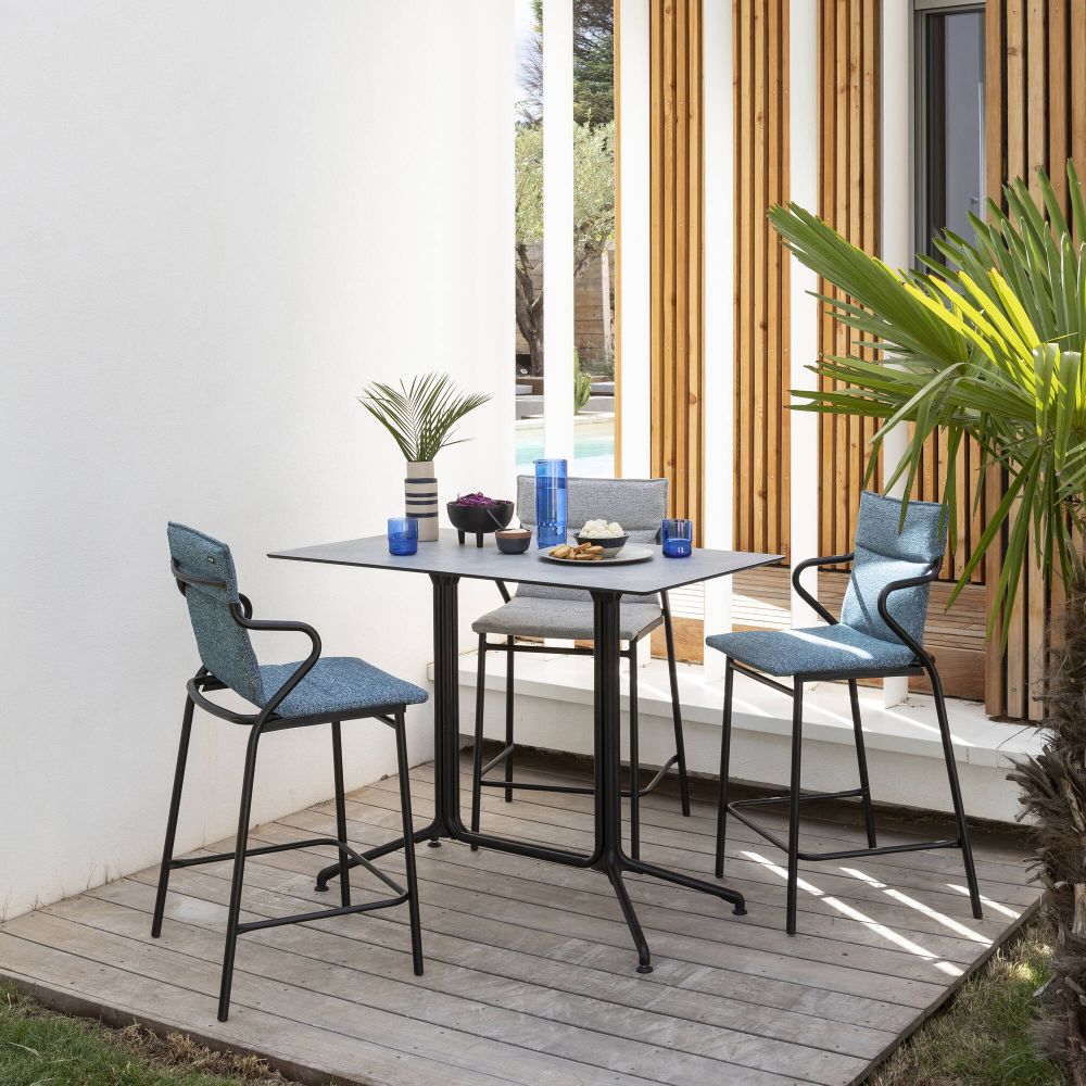 Ancone Esszimmerstuhl halbhoch – gepolstert, stapelbar & wetterfest für In- und Outdoor Cobalt Blau