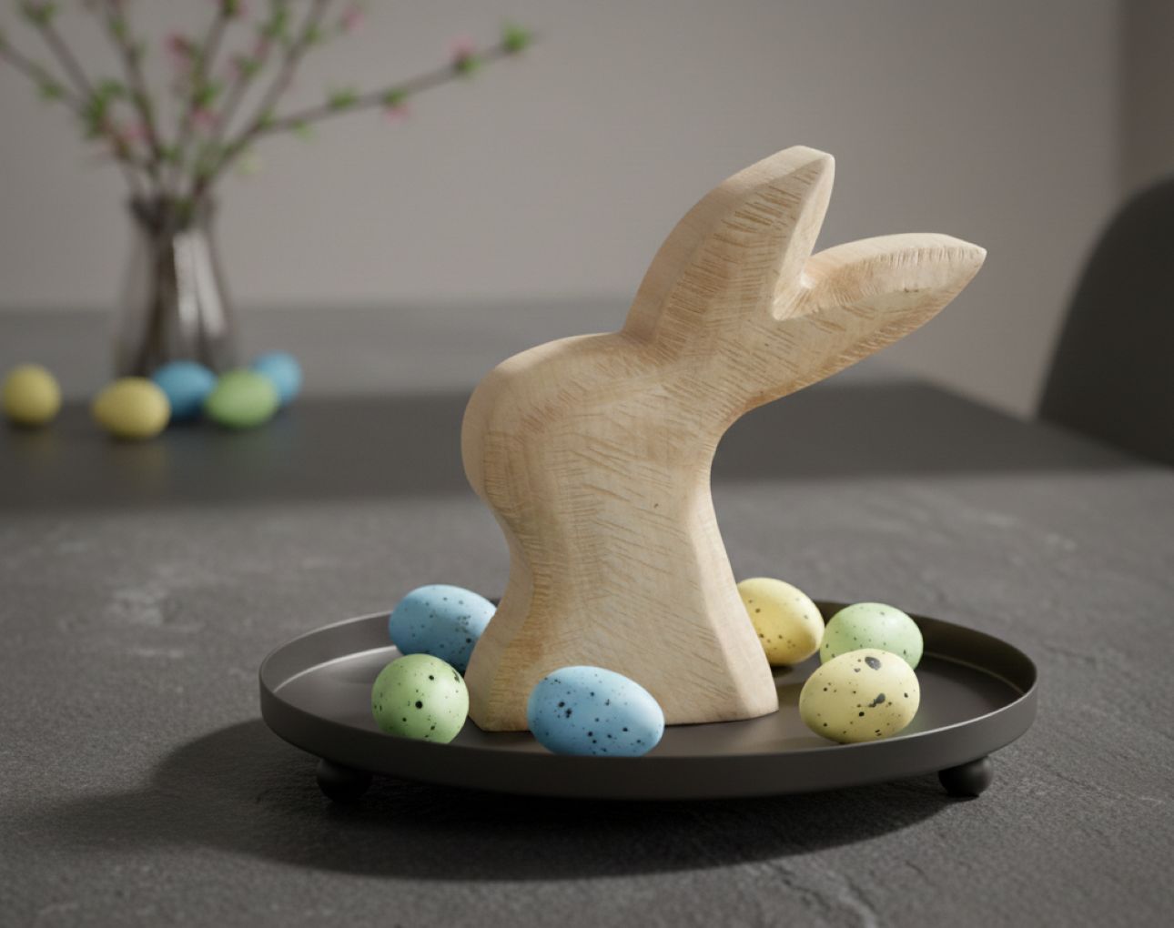 Osteretagere mit Holzhase Lars 24 cm Natur Osteretagere mit Holzhase Lars