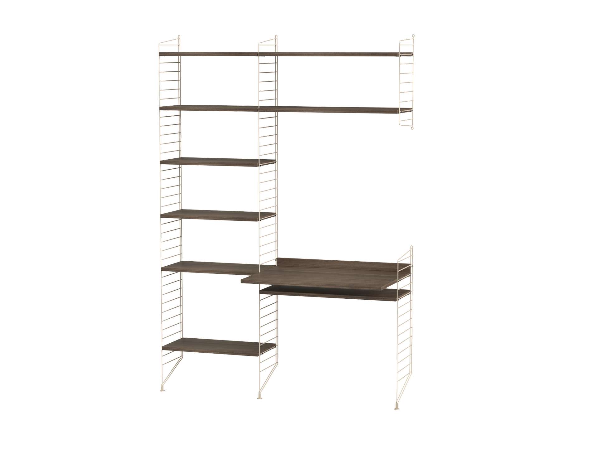 Standregal mit Schreibtischplatte Beige Walnuss