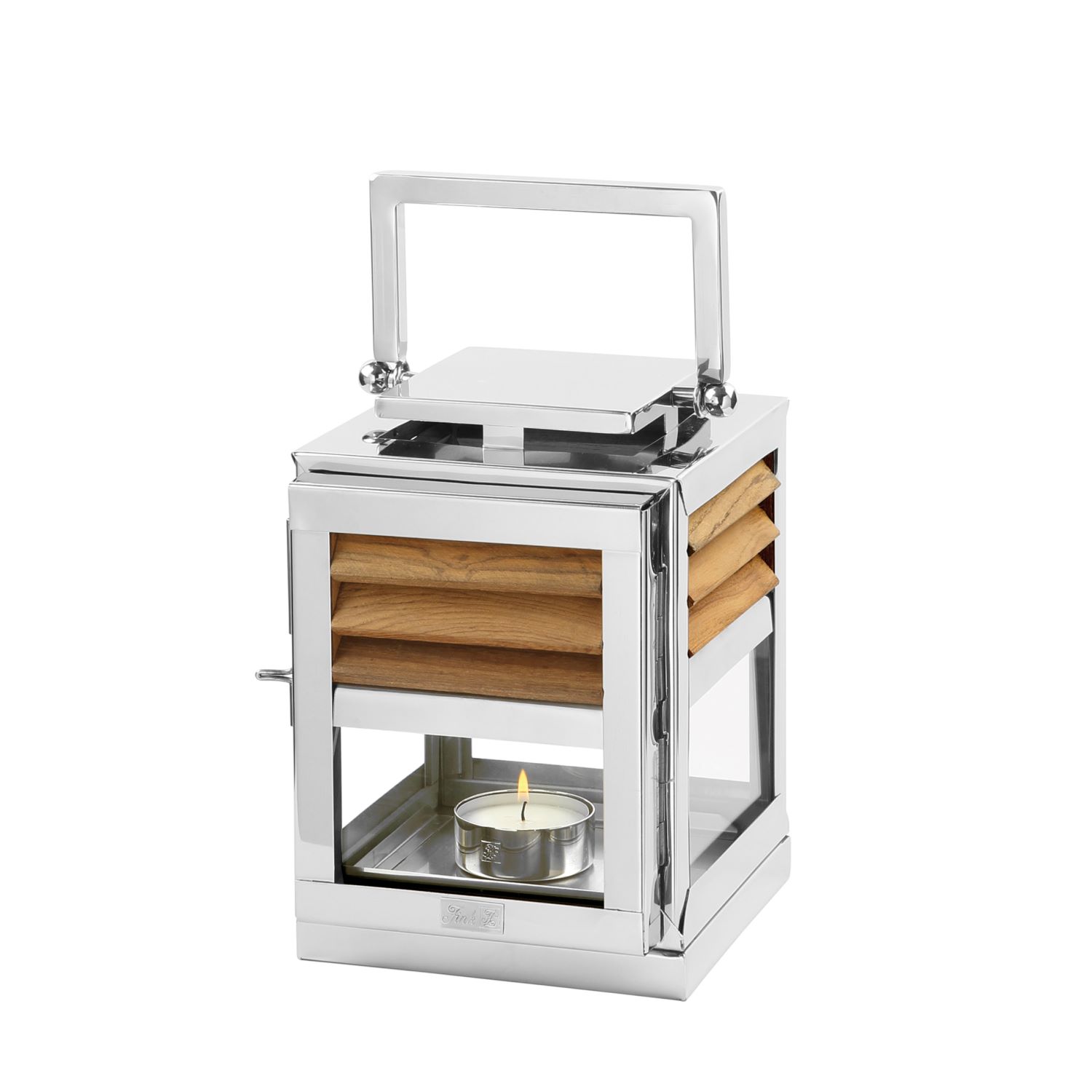 GENUA Laterne aus Edelstahl mit Teakholz