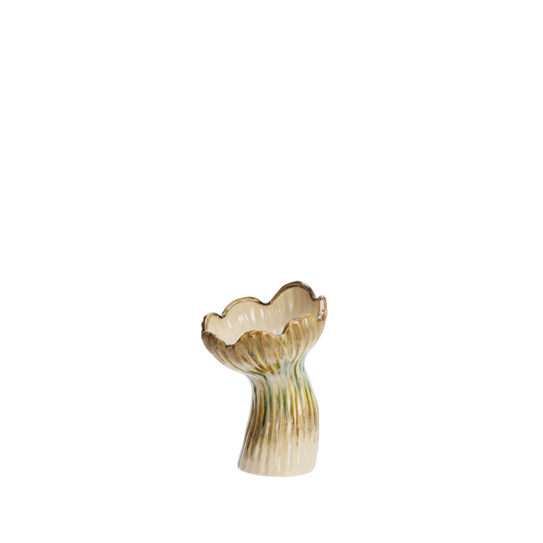 Vase aus Steingut - skulpturale Eleganz 14x20,5 cm Vase aus Steingut - skulpturale Eleganz 14x20,5 cm