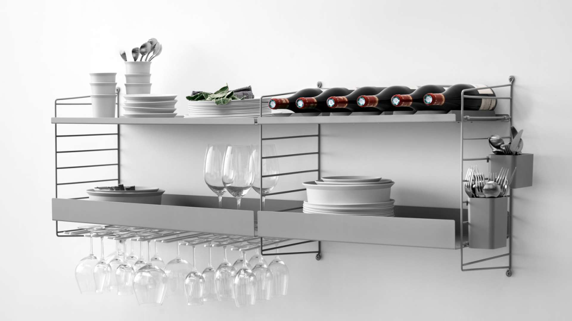 String System Regalboden Metall hohe Kante String System Regalboden Metall hohe Kante Dunkelgrau 78/7/30