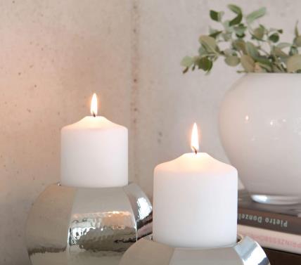 Stumpenkerze metallic - Durchmesser 8 cm