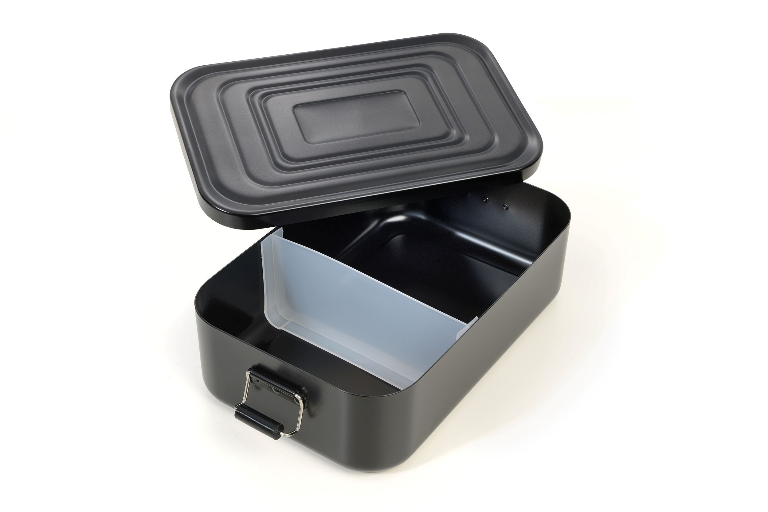 Lunch-Box Aluminium mit Bügelverschluss - Black Box vielseitig einsetzbar XL 23.6 cm