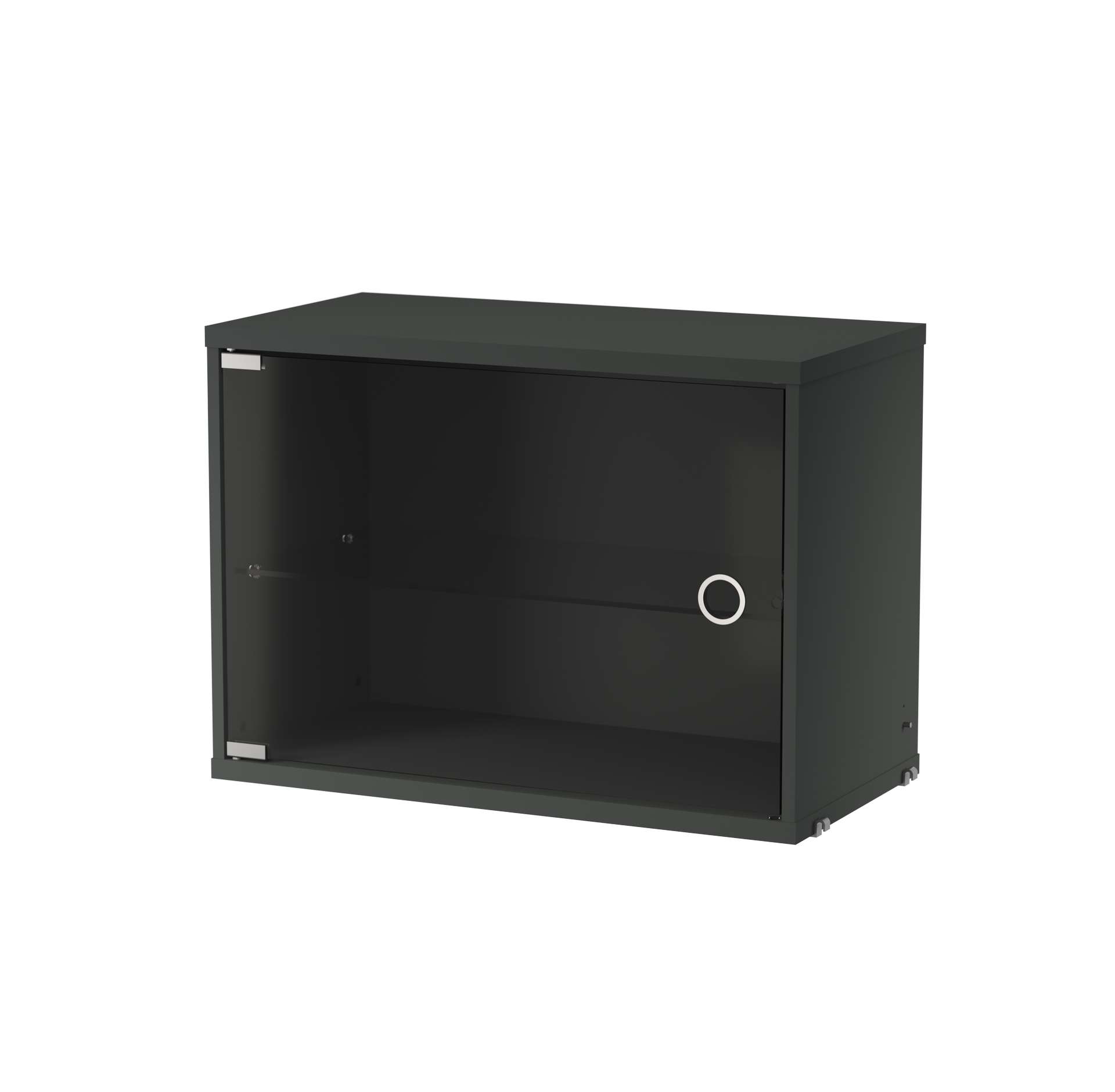 String System Hängeschrank mit Schwingtür aus Glas Dunkelgrau 58/42/30