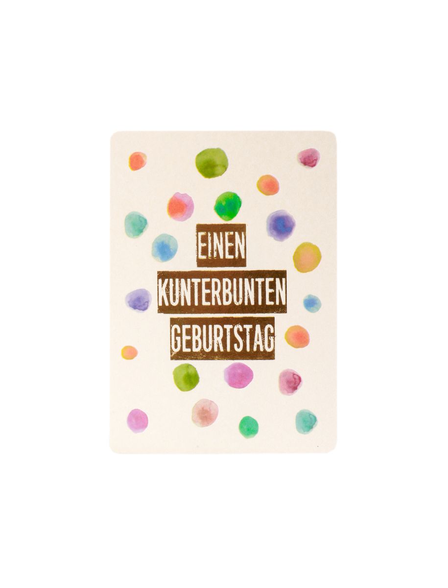 Postkarten "Einen kunterbunten Geburtstag" aus Bierfilz Postkarten "Einen kunterbunten Geburtstag" aus Bierfilz