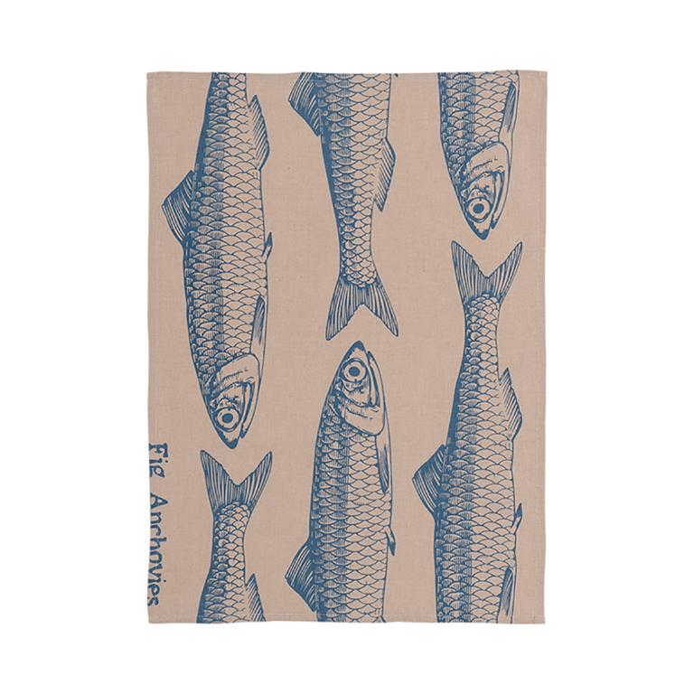 Küchenhandtuch maritime Muster Sardellen Küchenhandtuch maritime Muster Sardellen