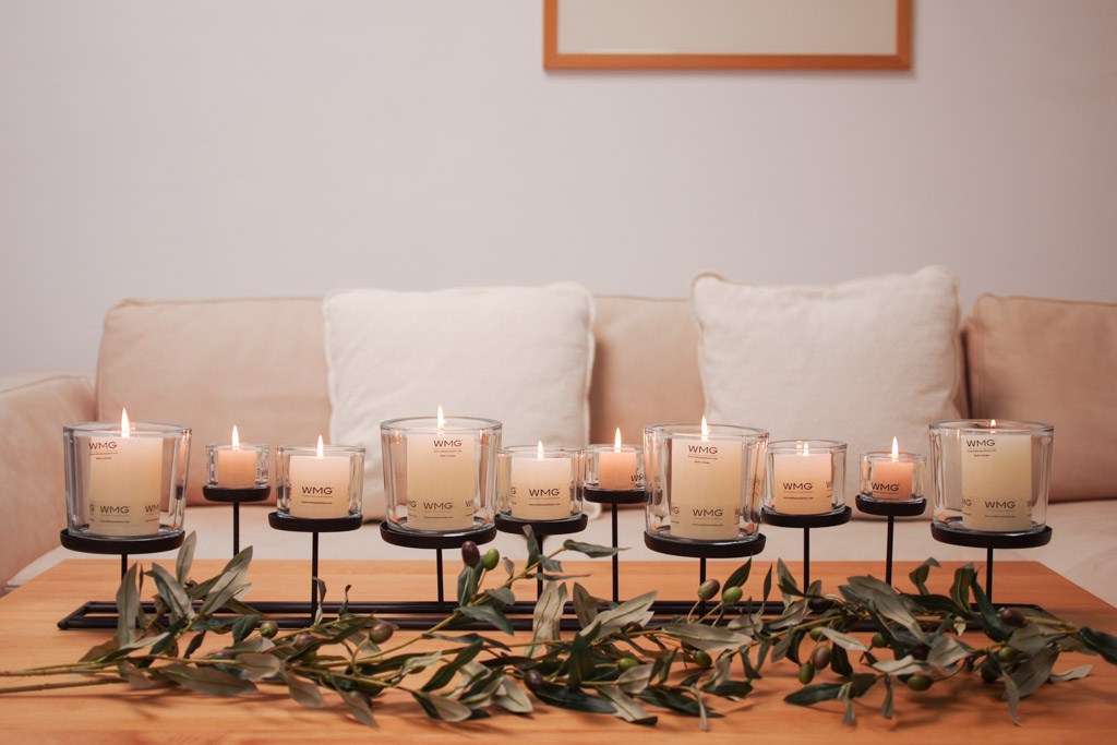 Windlicht Lincoln Rechteckig 100 cm mit 10 Gläsern und Gratiszugabe