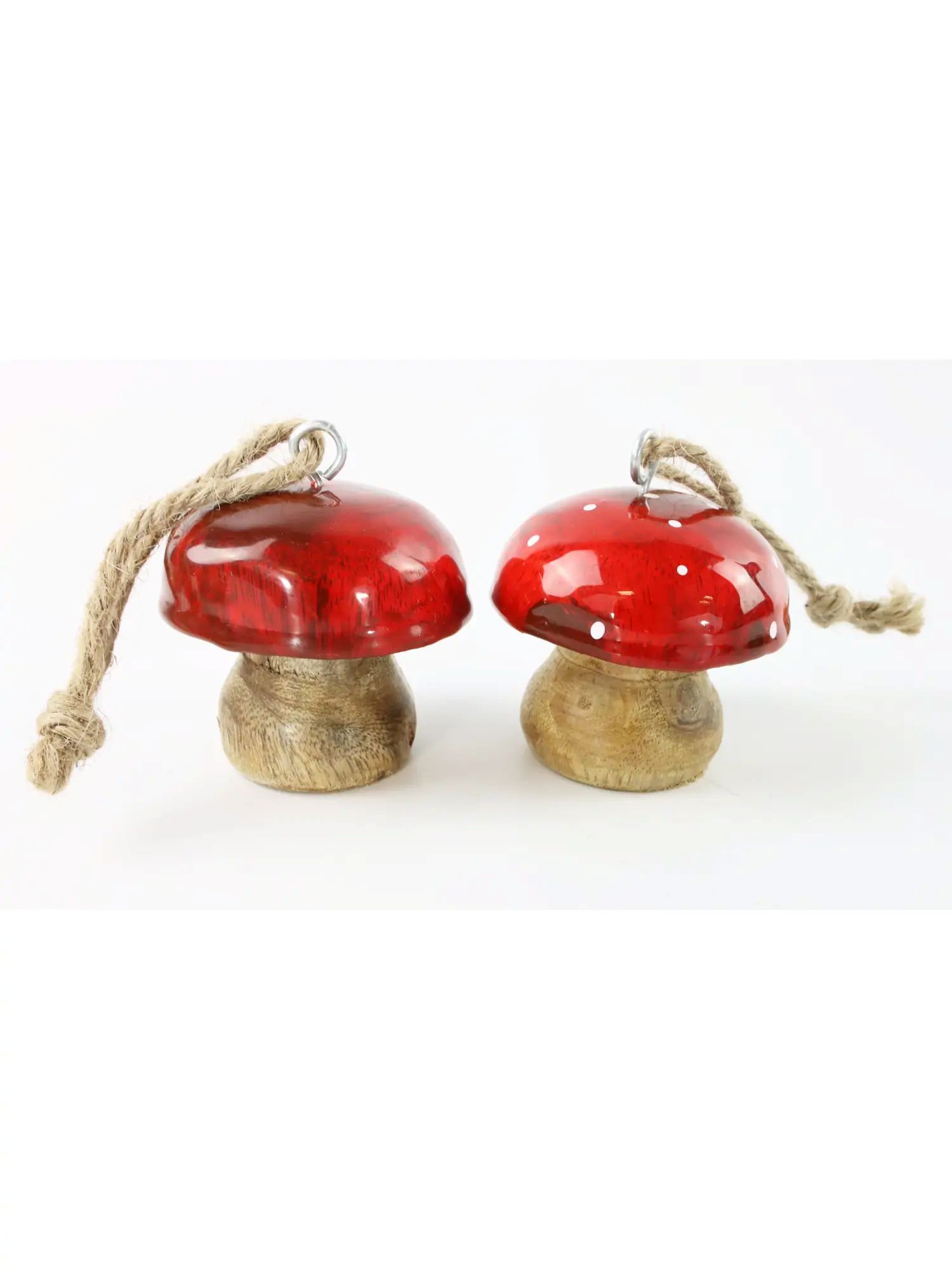 Pilzanhänger aus Mangoholz 5,5 cm – Rot