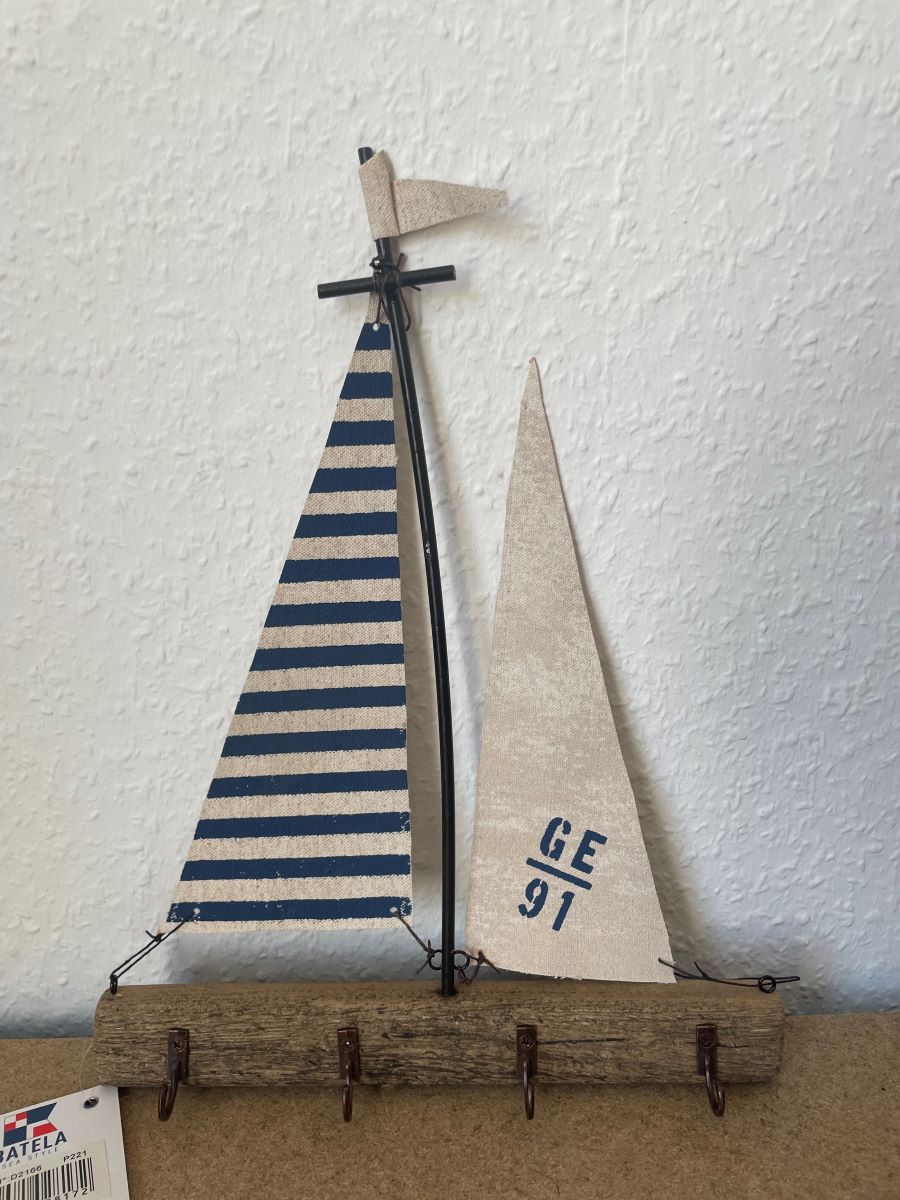 Schlüsselbrett Segelschiff, 4 Haken Sonderpreis Schlüsselbrett Segelschiff, 4 Haken Sonderpreis