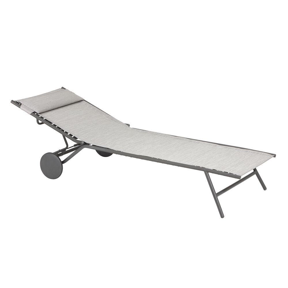 3614210026742_3.jpg Hohe Sonnenliege Miami HT II Batyline® Duo – klappbar & mit verstellbarer Rückenlehne Grau Galet