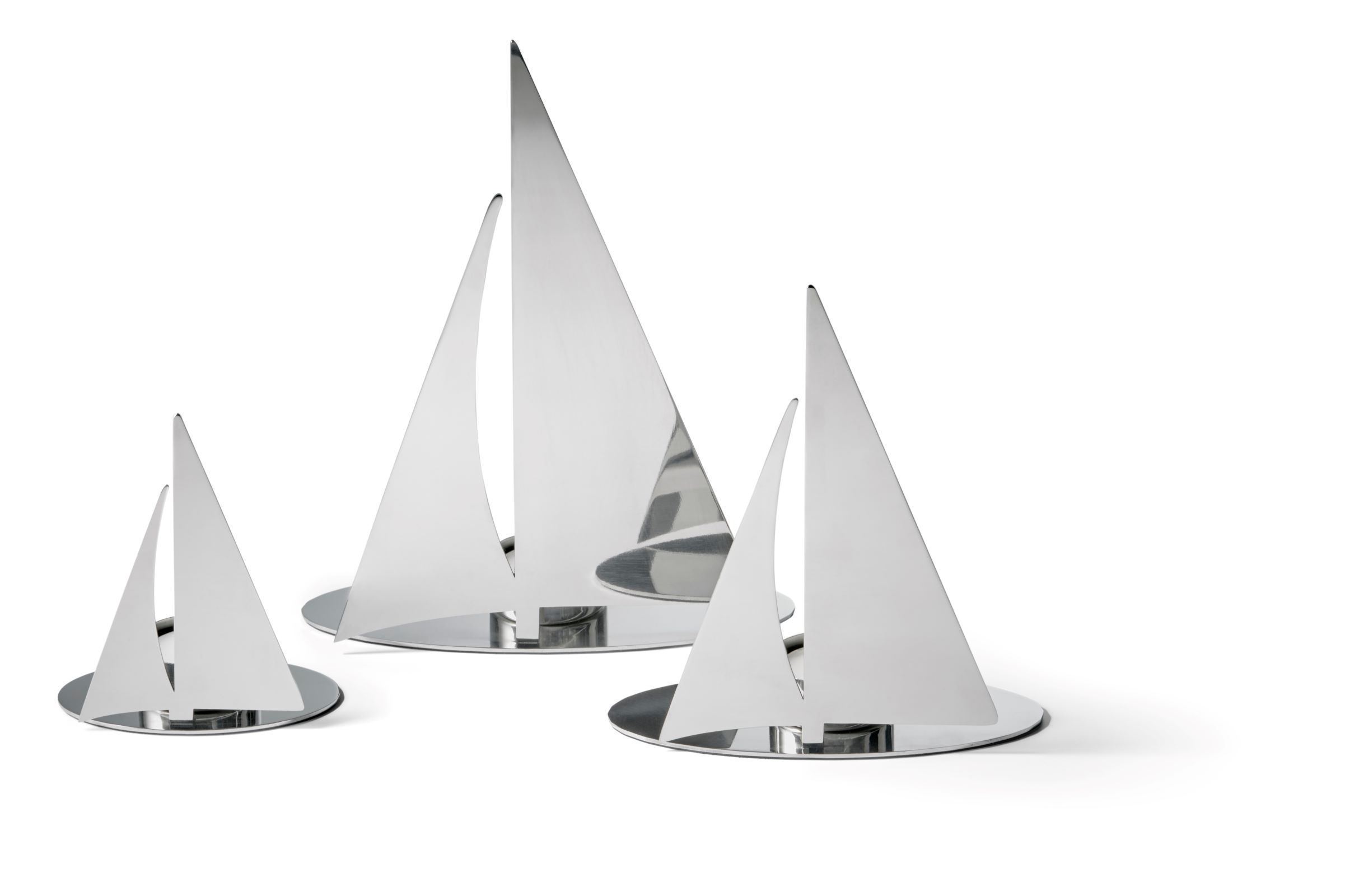 Regatta Boot mit Teelichthalter Länge 10 cm, Breite 6 cm, Höhe 12 cm Regatta Boot mit Teelichthalter Länge 18 cm, Breite 7 cm, Höhe 23 cm