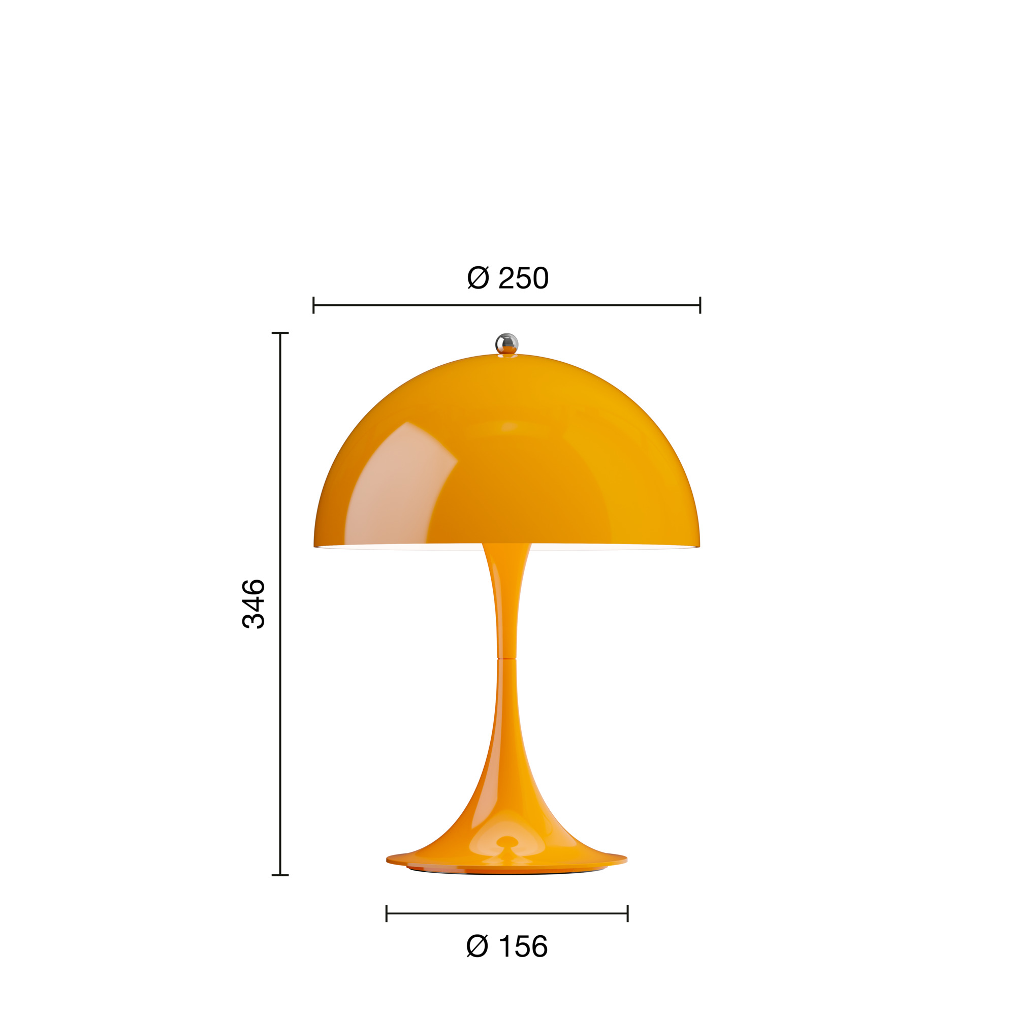 Panthella 250 tragbare Tischleuchte Opak Orange