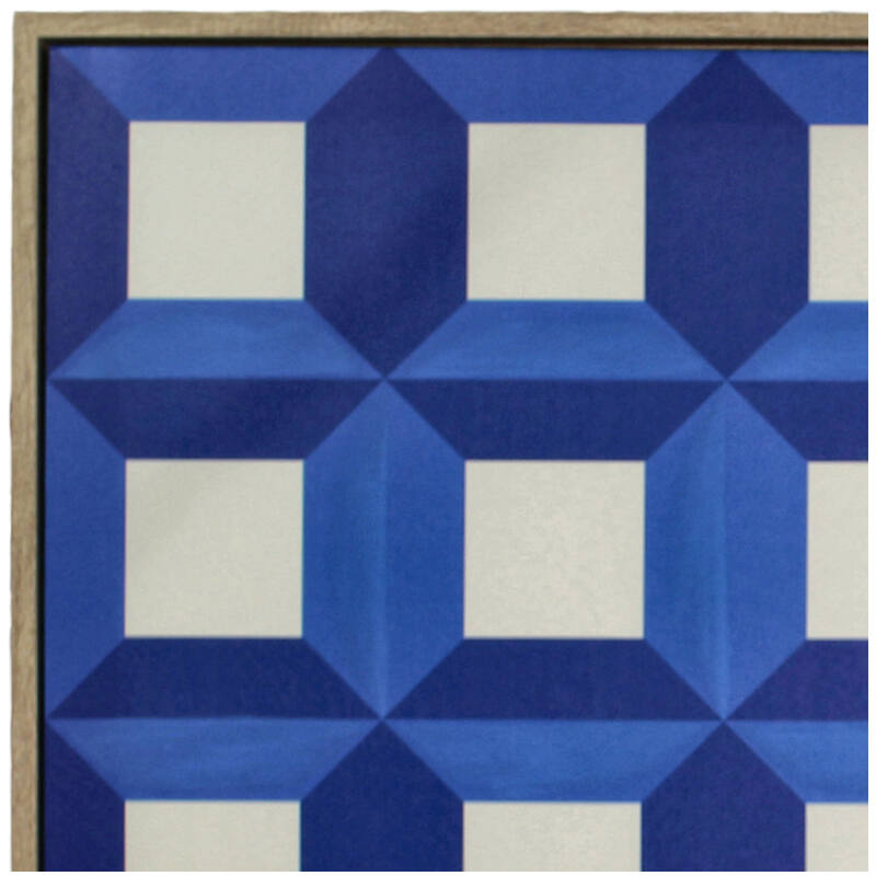 Geometrische Leinwand blau 80x3.8cm
