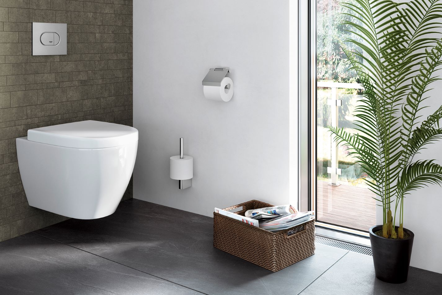 Atore Toilettenpapierhalter mit Klappe