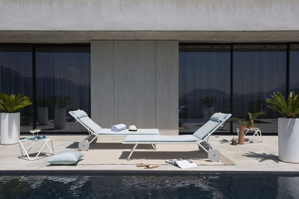 Outdoor Sonnenliege BAYANNE Jade / Gestell Titane Outdoor Sonnenliege BAYANNE Hedona / Beige Argile