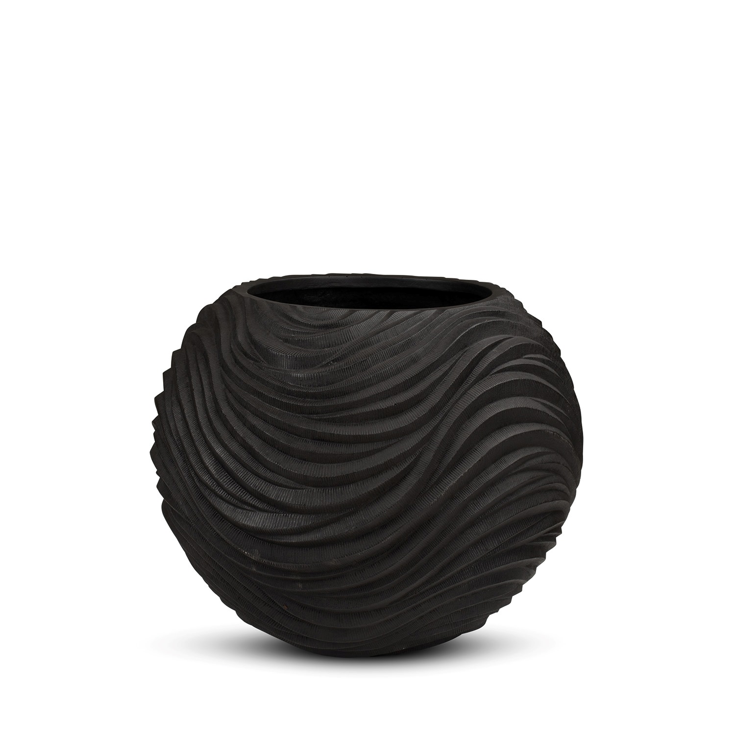 Curved River Pflanzgefäß Globe, Ø 50 cm, Höhe 40 cm, black iron Curved River Pflanzgefäß Globe, Ø 50 cm, Höhe 40 cm, black iron