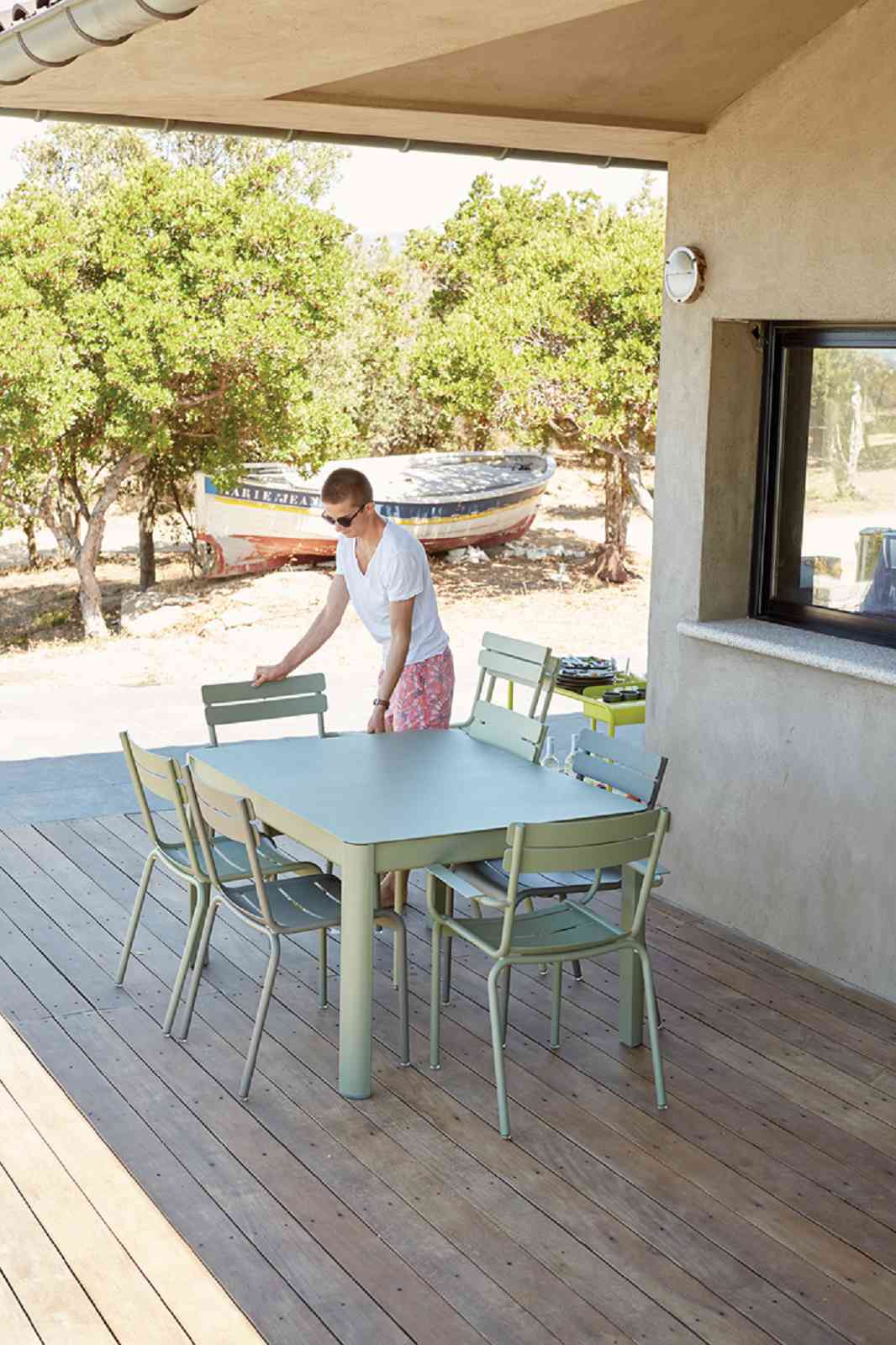 Ribambelle XL Tisch 299x100 3 Einlegeplatten Latte Beige