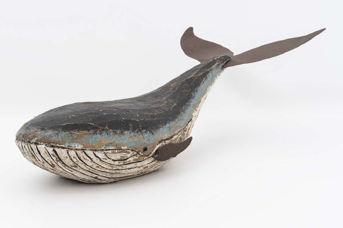 Dekofigur blauer Wal aus Holz - Länge 45 cm Dekofigur blauer Wal aus Holz - Länge 45 cm