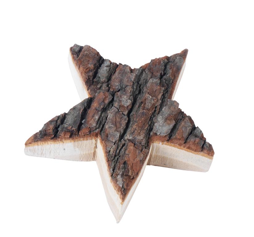 Holz-Stern mit Rinde Holz-Stern mit Rinde