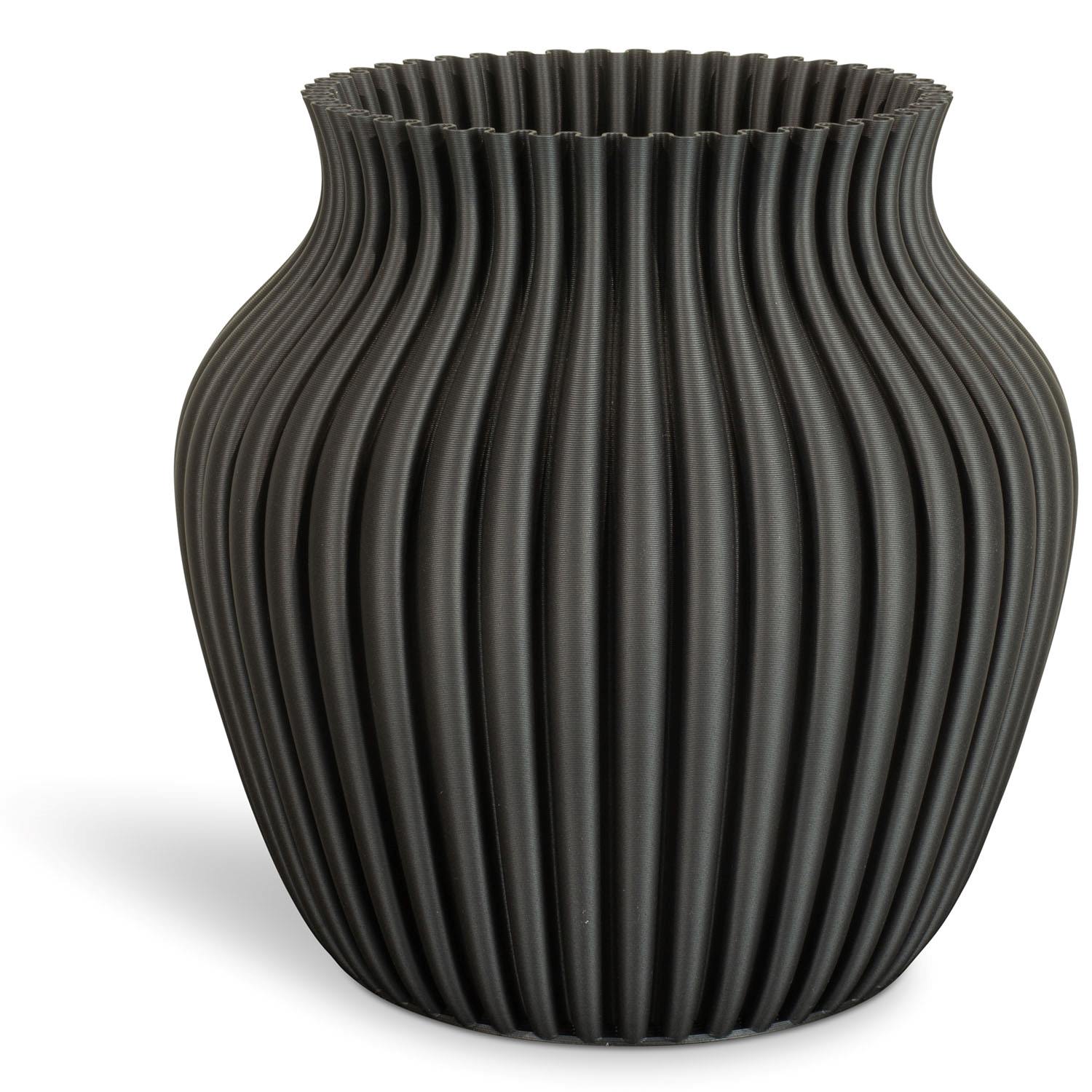 Speaking matte Vase 3D Curve aus Kunststoff black velvet