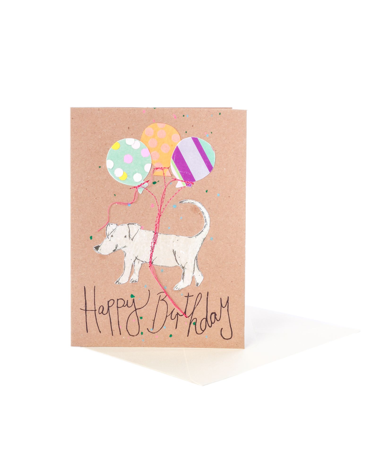 Stempel Karte Hund mit Luftballons Stempel Karte Hund mit Luftballons