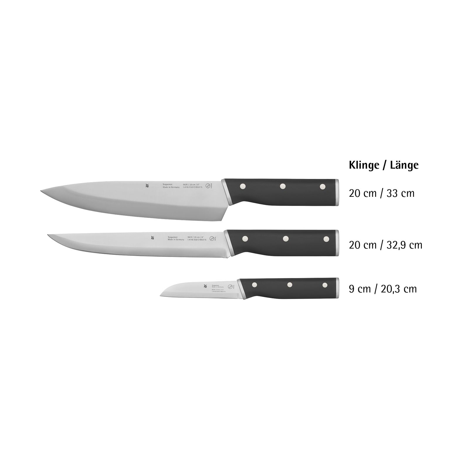 Sequence Messer-Set 3-teilig - Performance Cut & perfekte Balance