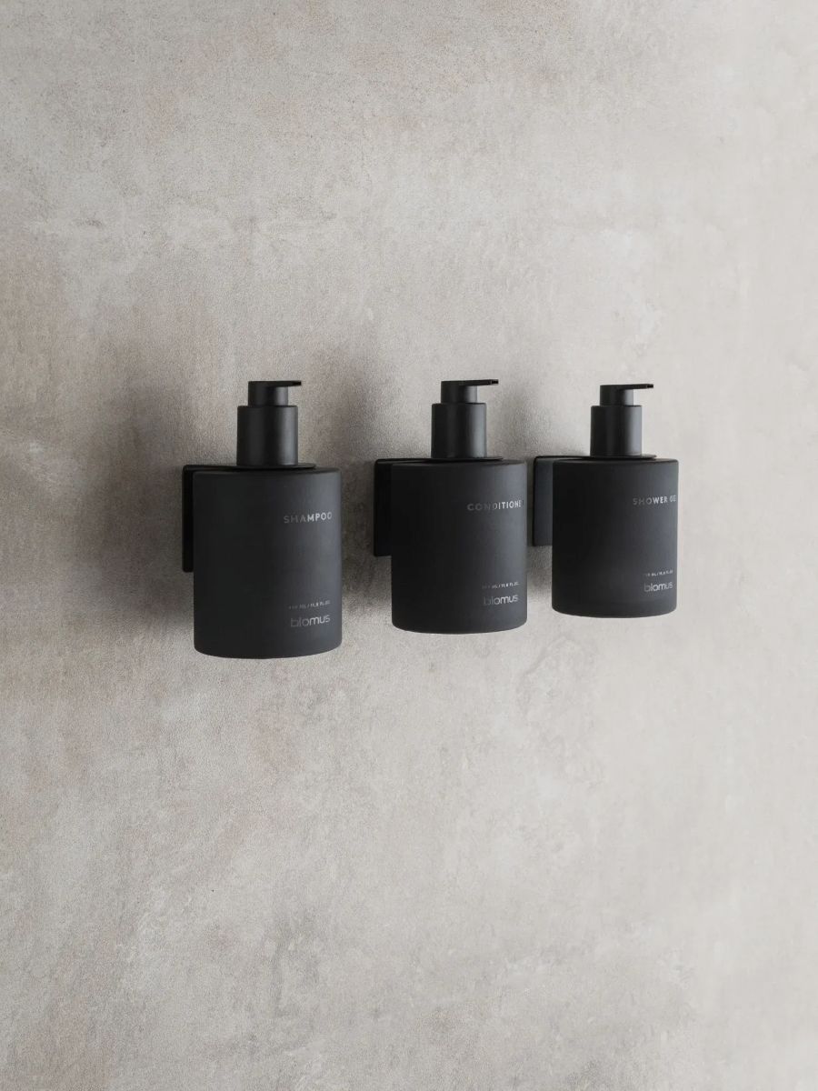 Kirei Shampoo Spender – Glasflasche mit Klebehalterung