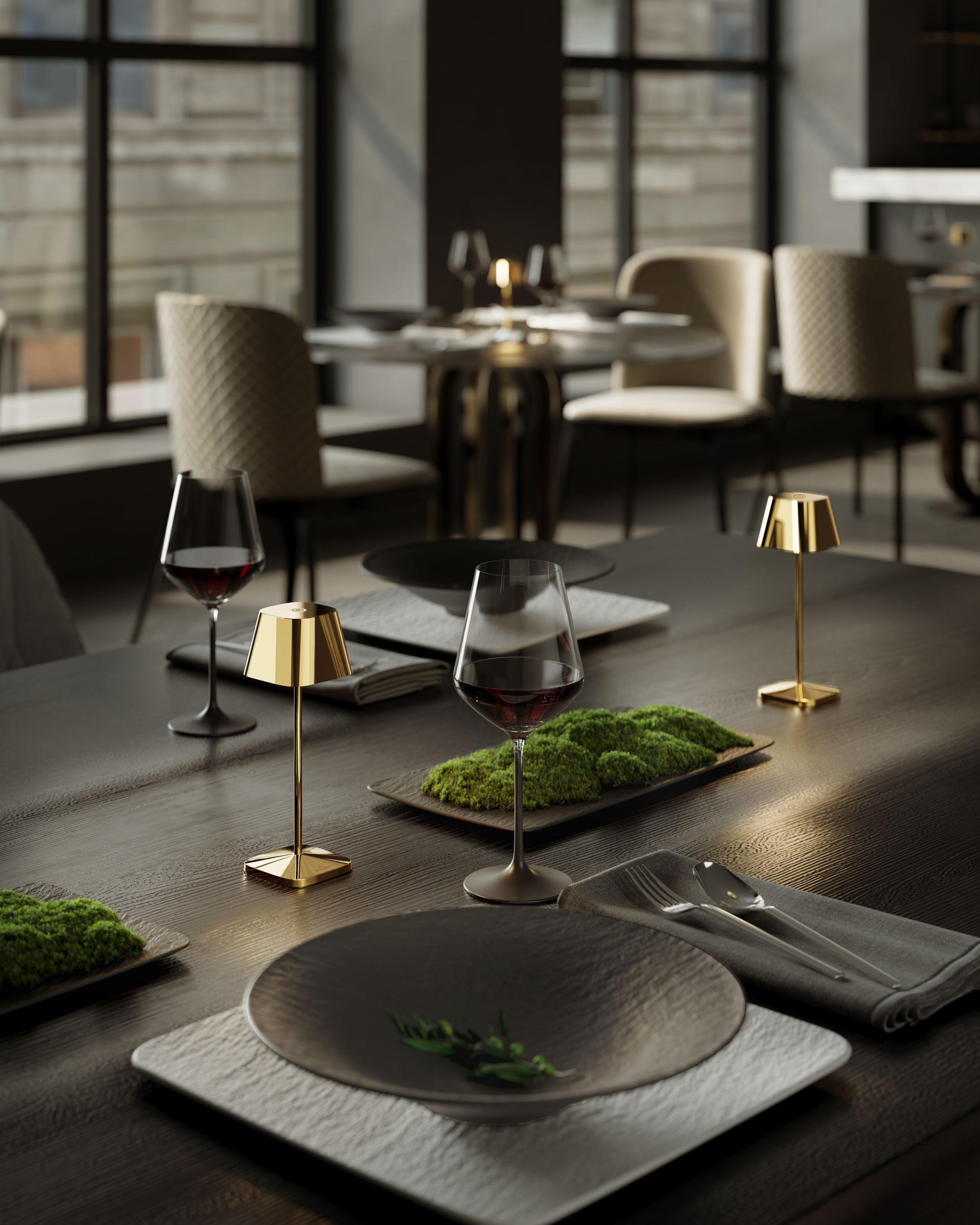 NEAPEL MICRO RC - Akku-Tischleuchte dimmbar sand