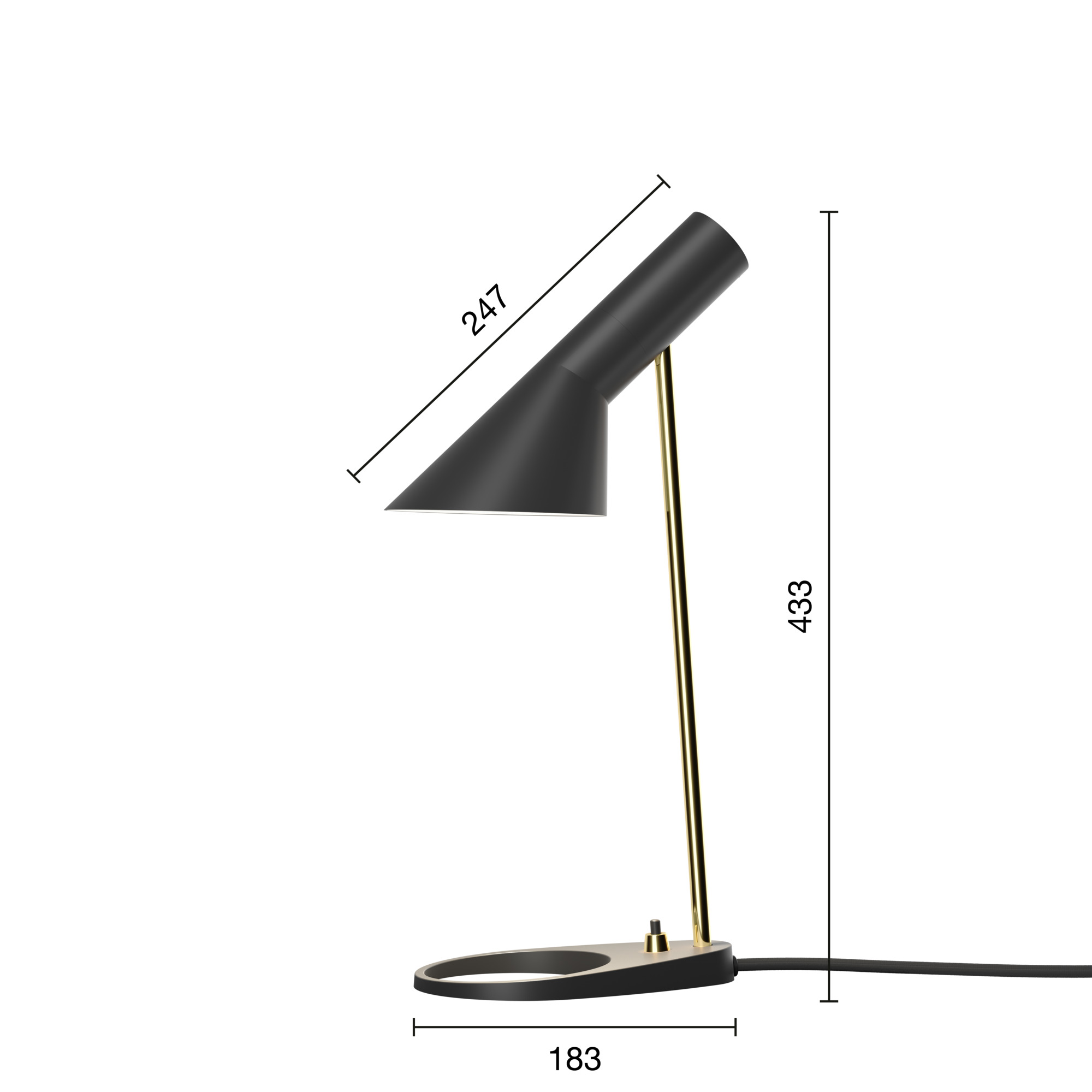 AJ Mini Tischleuchte Messing/Schwarz
