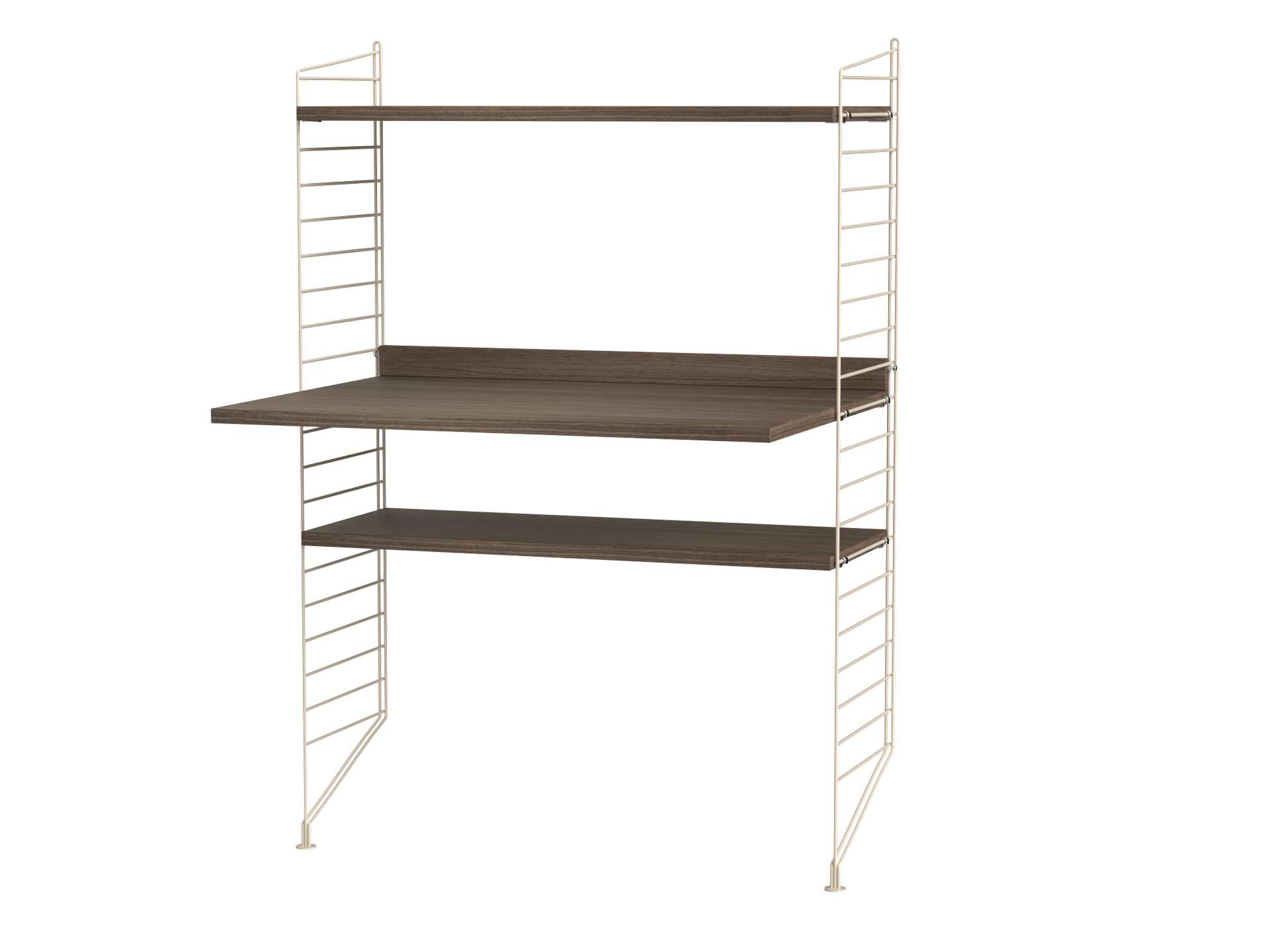 Kleiner Schreibtisch mit Ablage Beige Walnuss Kleiner Schreibtisch mit Ablage Beige Walnuss