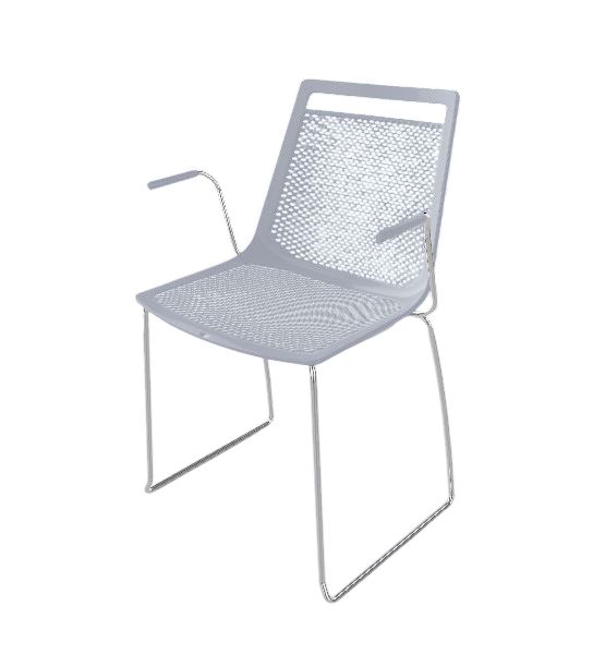Besucherstuhl mit Armlehnen AKAMI SS Perl Grau, Chrom Besucherstuhl mit Armlehnen AKAMI SS Perl Grau, Chrom